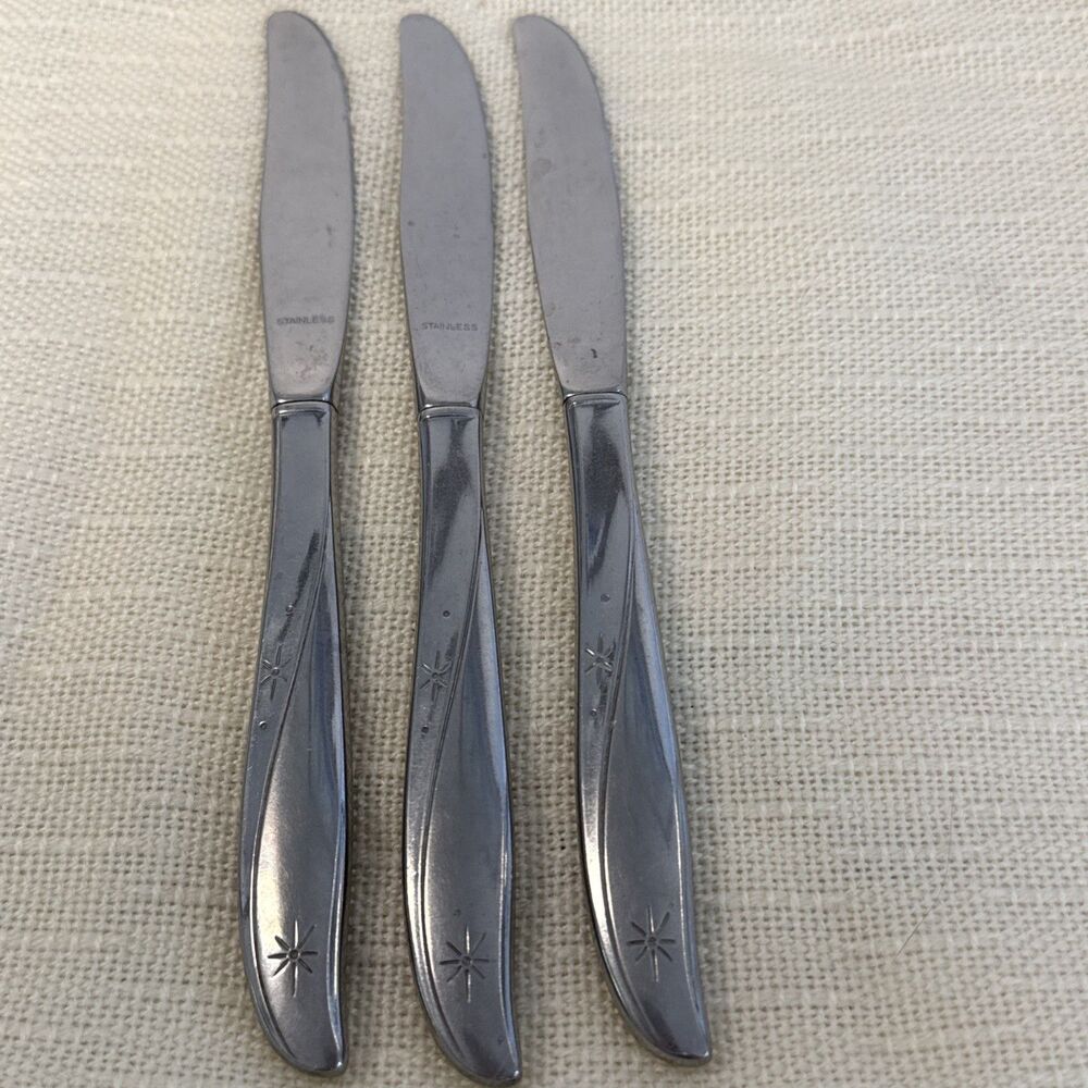 Oneida TWIN STAR Hollow Dinner Knives Community Stainless Set Of 3
